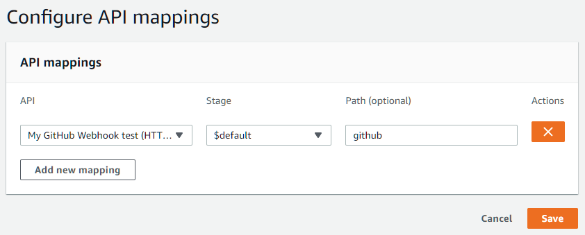 API Gateway - Custom domain - API mapping