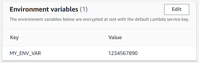 Lambda - Environment variables