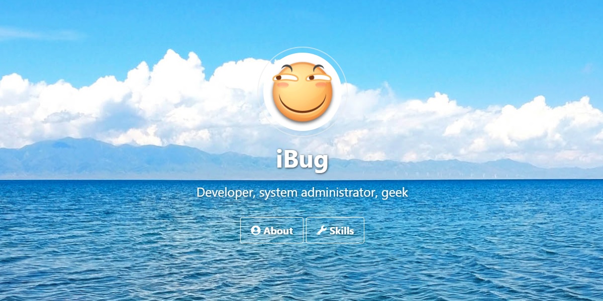 Landing page of my website